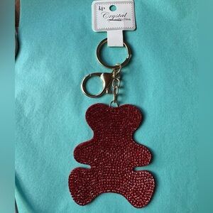 Red Crystal Bear Keychain Bag Charm